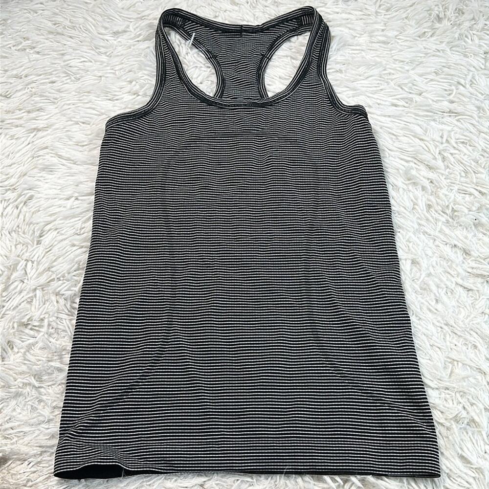 Lululemon Swiftly Tech Tank Hyper Stripe Black White